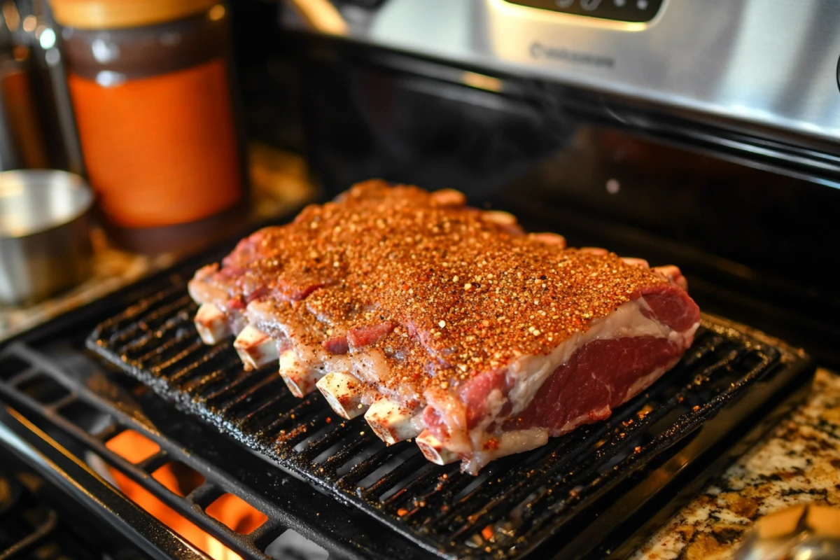 Seasoned roast with prime rib dry rub