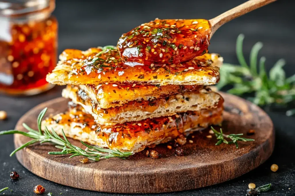 Homemade Pepper Jelly on Crackers