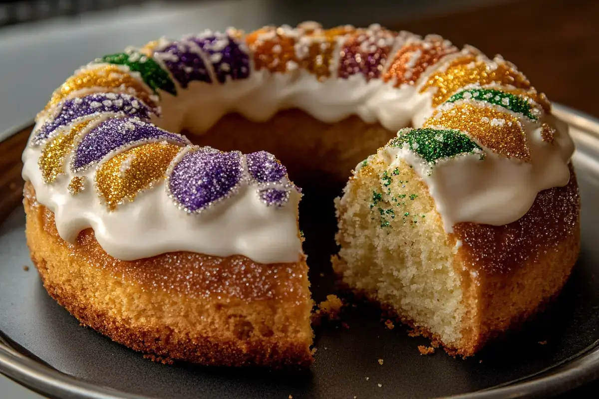 king cake recipe display