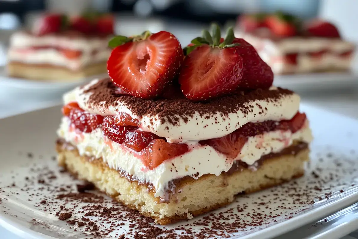 Strawberry Tiramisu Recipe slice